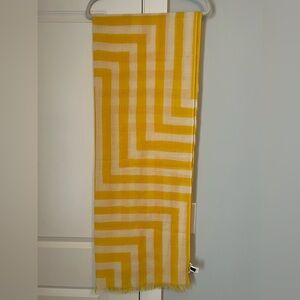 Kate Spade Yellow and Cream Striped Scarf